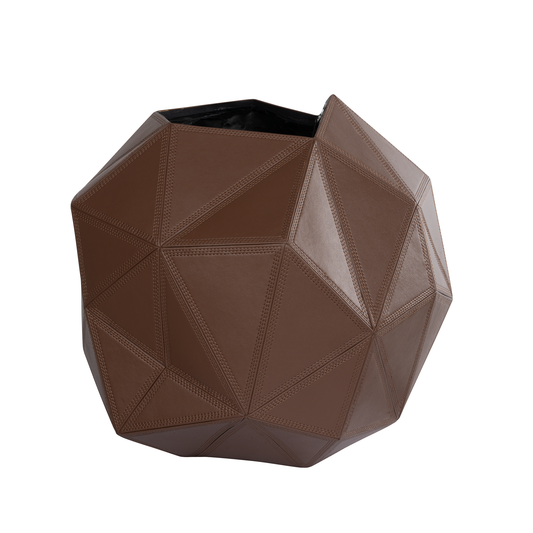 Diamond Cut Leather Vase