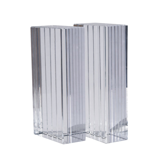 Crystal Striped Bookends